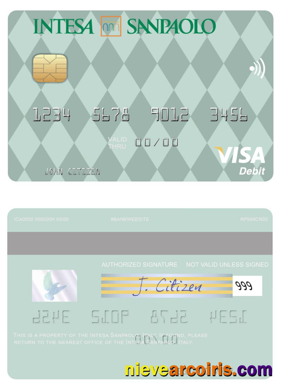 Italy Intesa Sanpaolo visa debit card